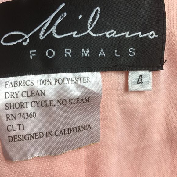 NWT Milano Formals Size 4 Light Pink Chiffon Beaded Prom Maxi Dress Formal Gown - Picture 11 of 16